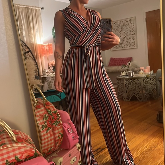 Donna Morgan Pinstripe Jumpsuit - Picture 4 of 6